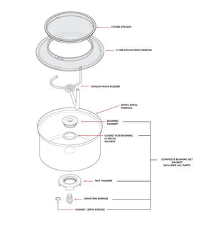 Bottom Drive Stainless Steel Bowl for Challah (Bosch Compatible)