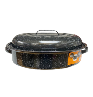 Medium 15" inch Enameled Covered Roaster, 10 lb Capacity