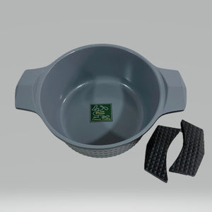 3 Quart Ceramic Non-Stick Diamond Cut Stock Pot with Lid - Black