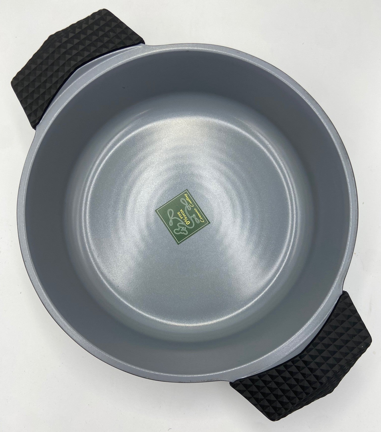 4.5 Quart Ceramic Non-Stick Diamond Cut Low Casserole Pot - Black