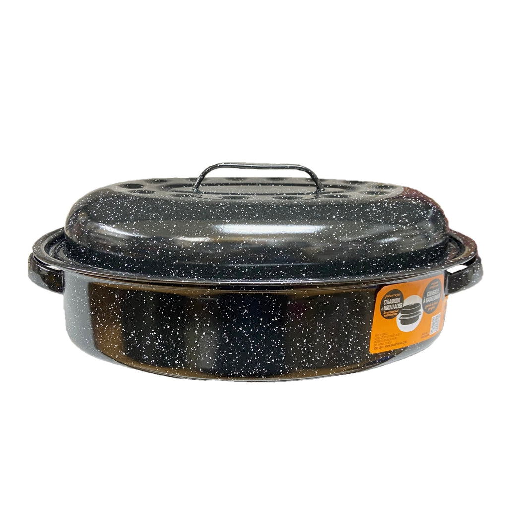 Medium 15" inch Enameled Covered Roaster, 10 lb Capacity