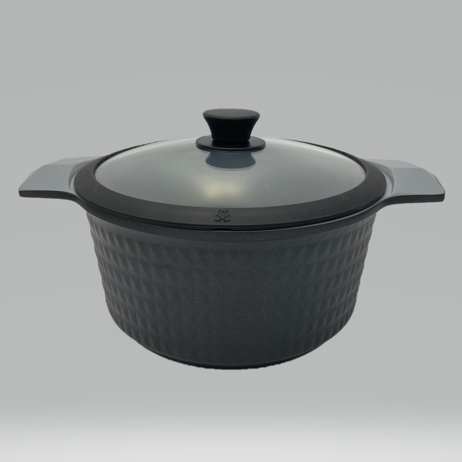 5 Quart Ceramic Non-Stick Diamond Cut Stock Pot - Black