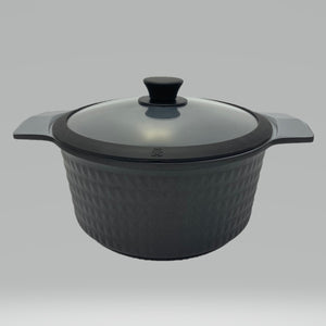 5 Quart Ceramic Non-Stick Diamond Cut Stock Pot - Black