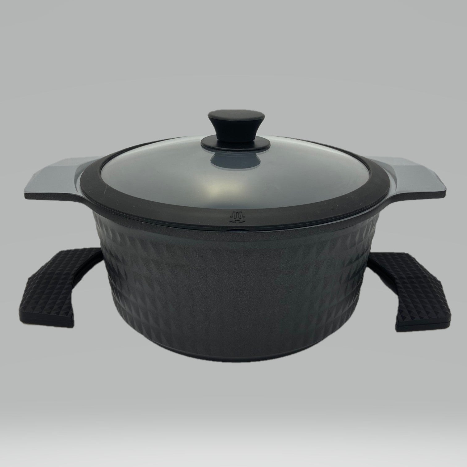 5 Quart Ceramic Non-Stick Diamond Cut Stock Pot - Black