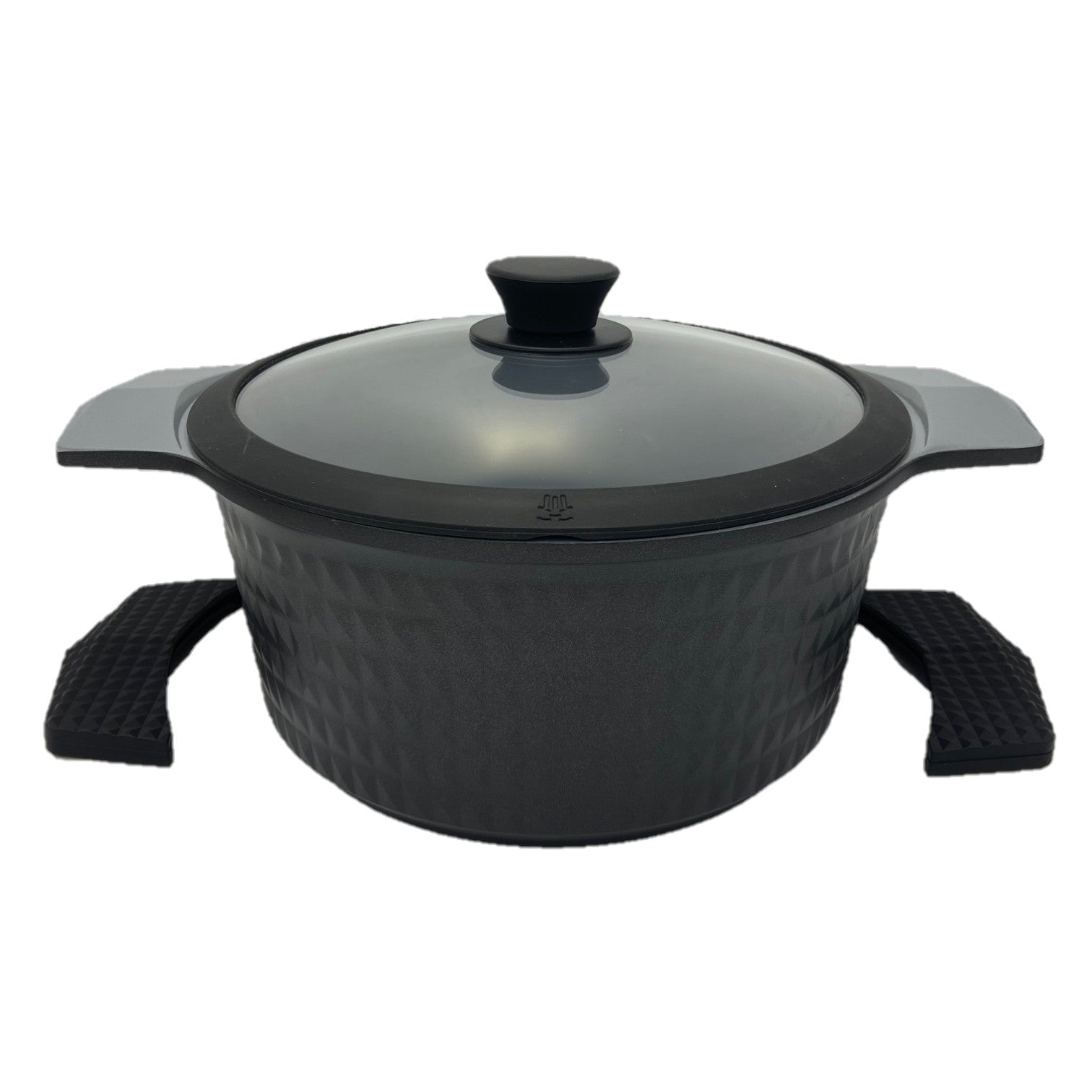 5 Quart Ceramic Non-Stick Diamond Cut Stock Pot - Black