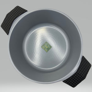 7 Quart Ceramic Non-Stick Diamond Cut Stock Pot - Black
