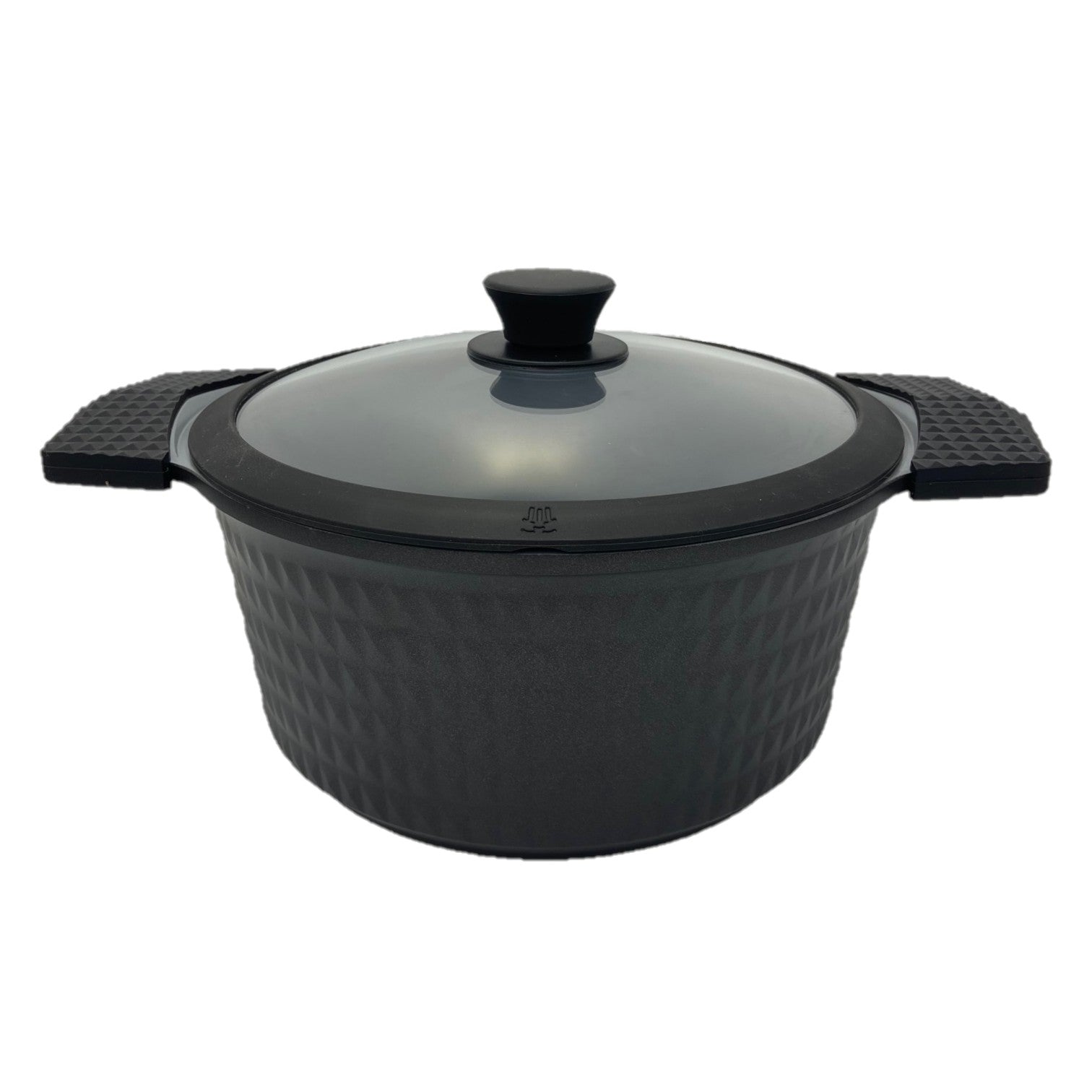5 Quart Ceramic Non-Stick Diamond Cut Stock Pot - Black