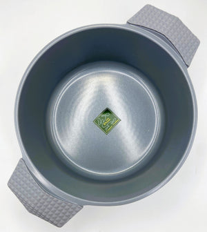 5 Quart Ceramic Non-Stick Diamond Cut Stock Pot with Lid - White