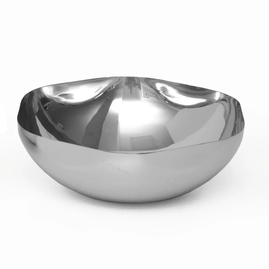 Silver Organic Serving Bowl -Stainless Steel, 12 inch