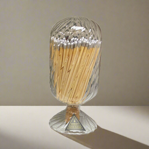 Ribbed Glass Bulb Matches with Silver Tips