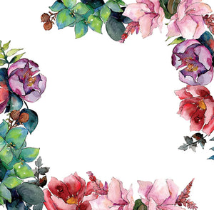 Floral Bouquet Square Disposable Chargers - 24 Pack