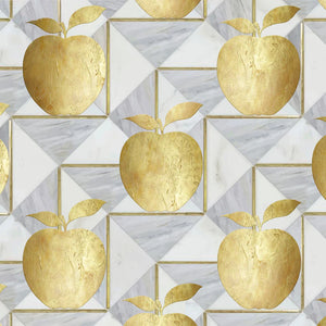 Golden Apple Square Disposable Chargers - 24 Pack