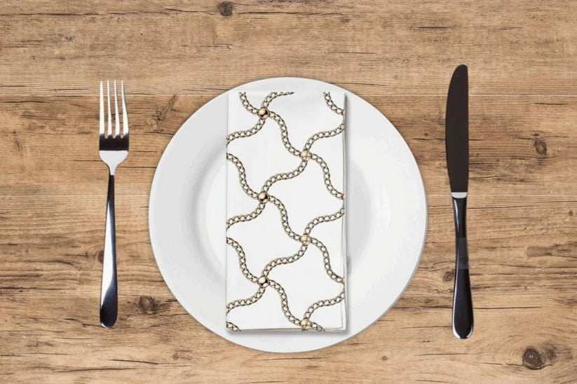 Crosshatch Chains Dinner/ Guest Napkins 16 Ct