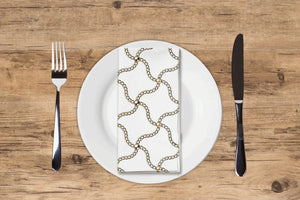 Crosshatch Chains Dinner/ Guest Napkins 16 Ct