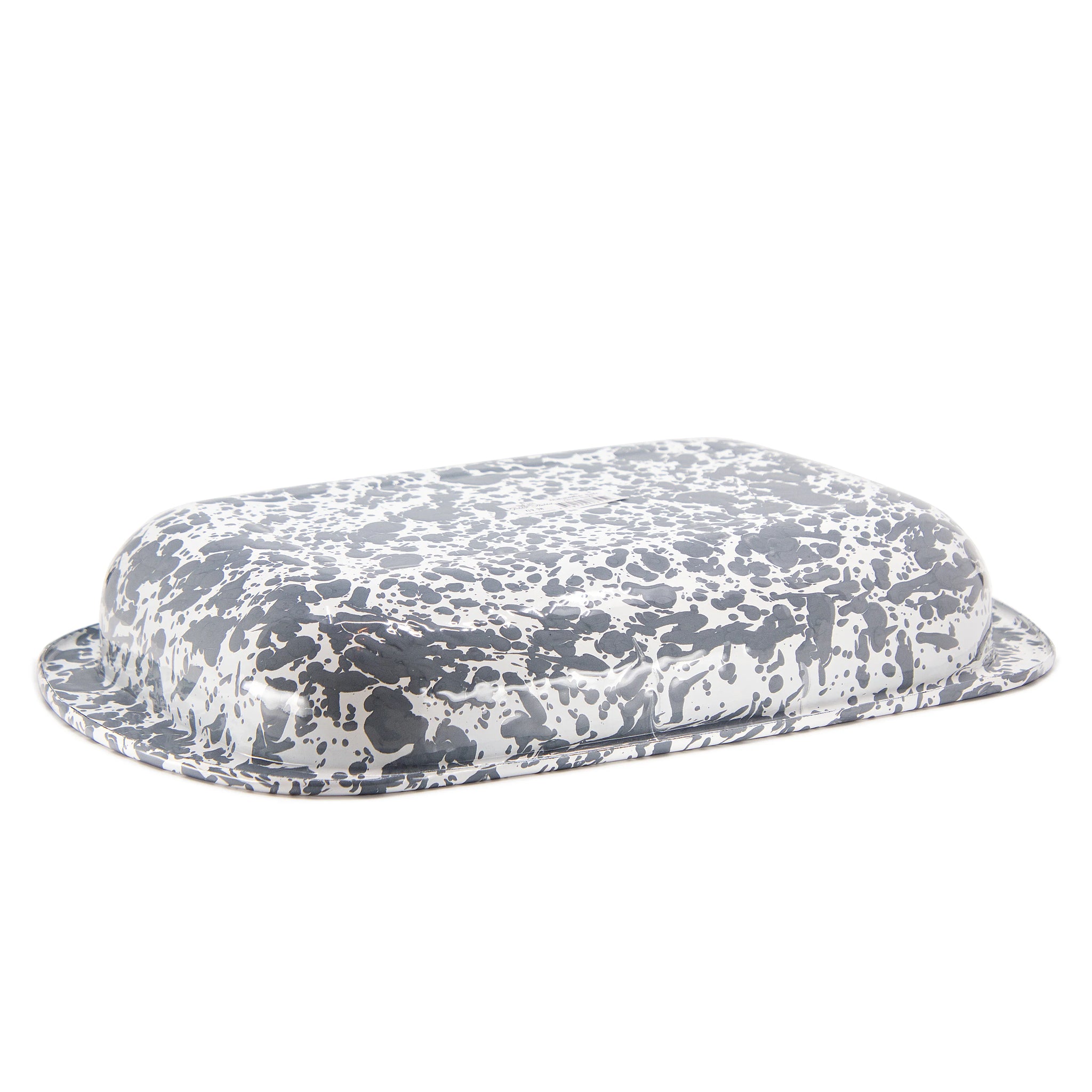 Enamelware Rectangular Baking Pan/ Roasting Dish 12" x 9"- Grey Swirl