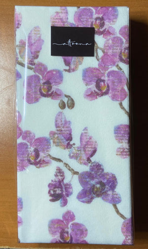 Rustic Orchid Floral Dinner/ Guest Napkins 16 Ct
