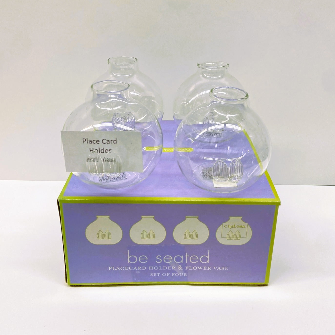 Be Seated Place Card Holder & Flower Bud Vase -Set of 4