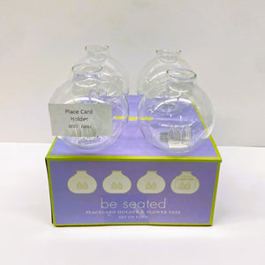 Be Seated Place Card Holder & Flower Bud Vase -Set of 4