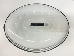 Large 18" inch Enameled White Roaster with Rack -15 lb Capacity