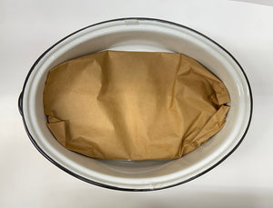 Large 18" inch Enameled White Roaster with Rack -15 lb Capacity