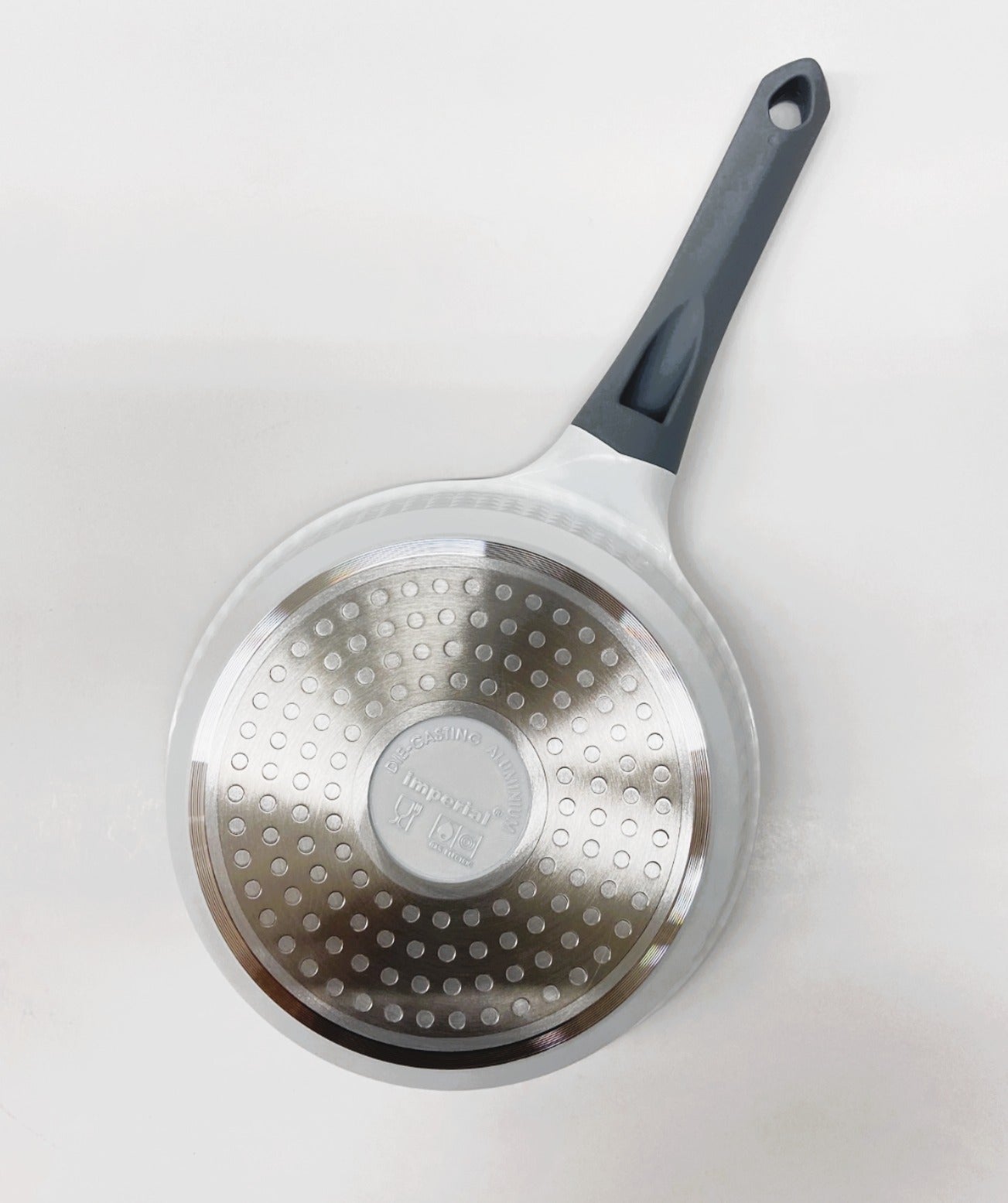 8" Inch Ceramic Non-Stick Fry Pan Diamond Cut - White