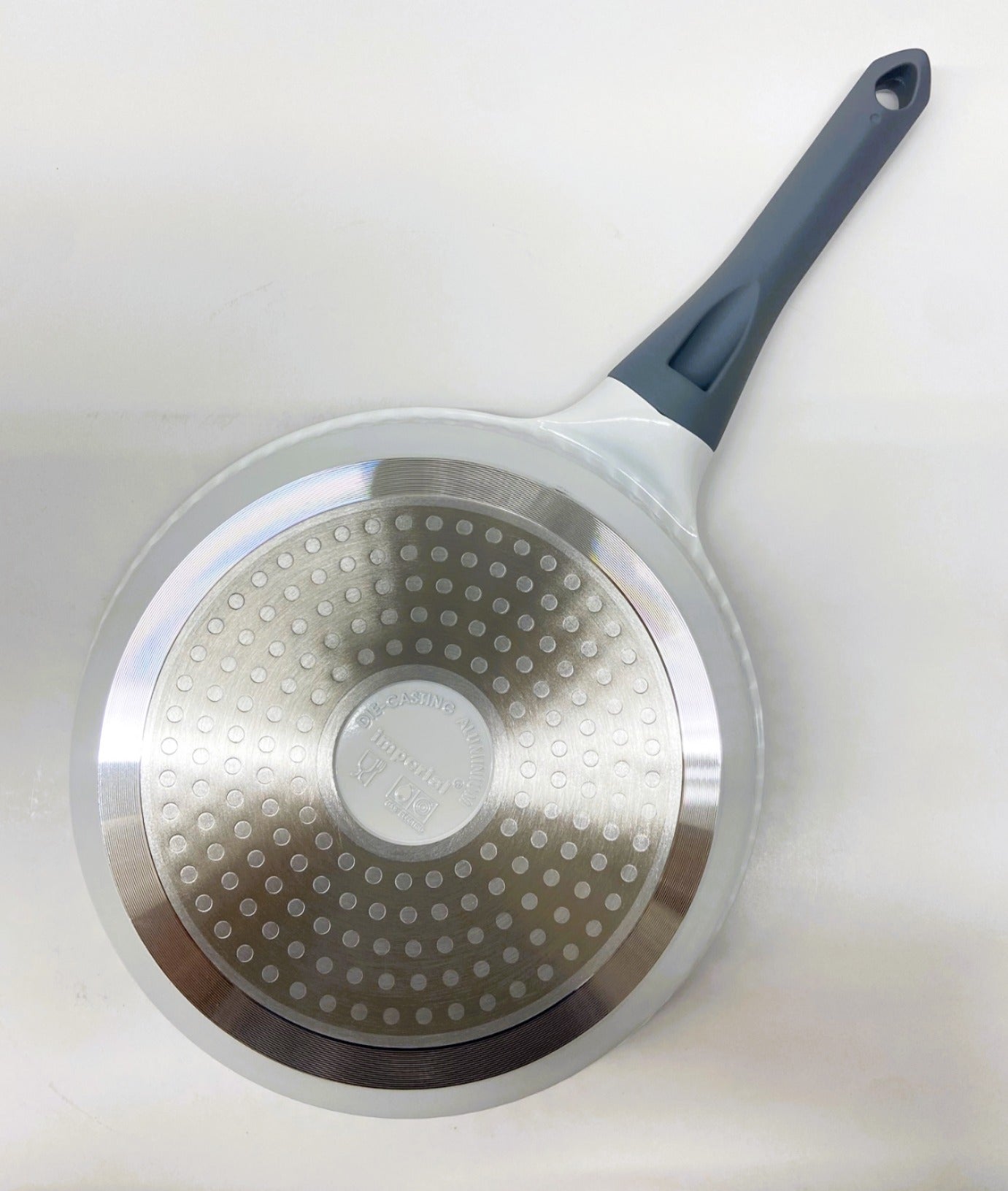 10" Inch Ceramic Non-Stick Fry Pan Diamond Cut - White