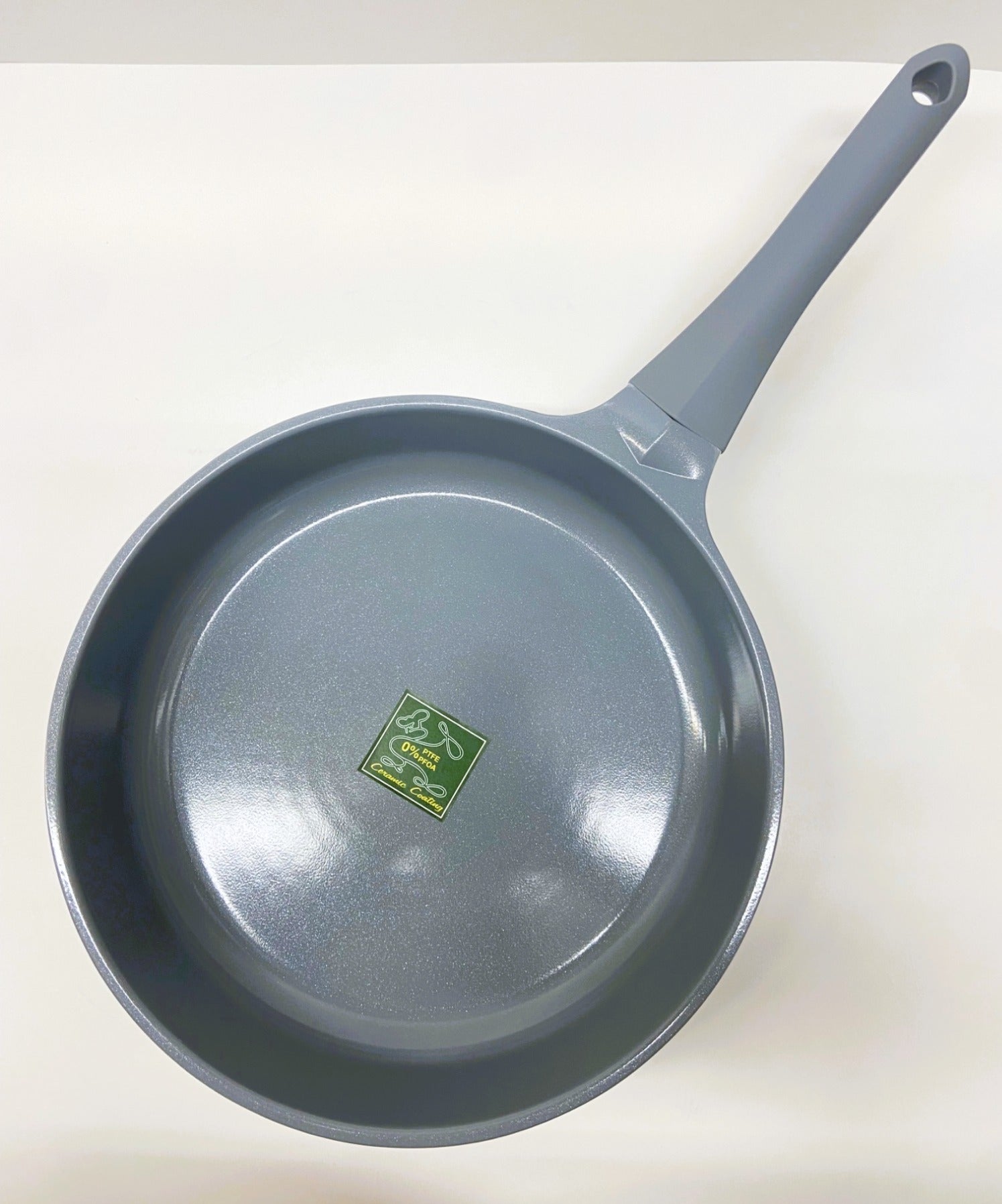 11" Inch Ceramic Non-Stick Fry Pan Diamond Cut - White