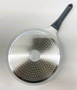 11" Inch Ceramic Non-Stick Fry Pan Diamond Cut - White