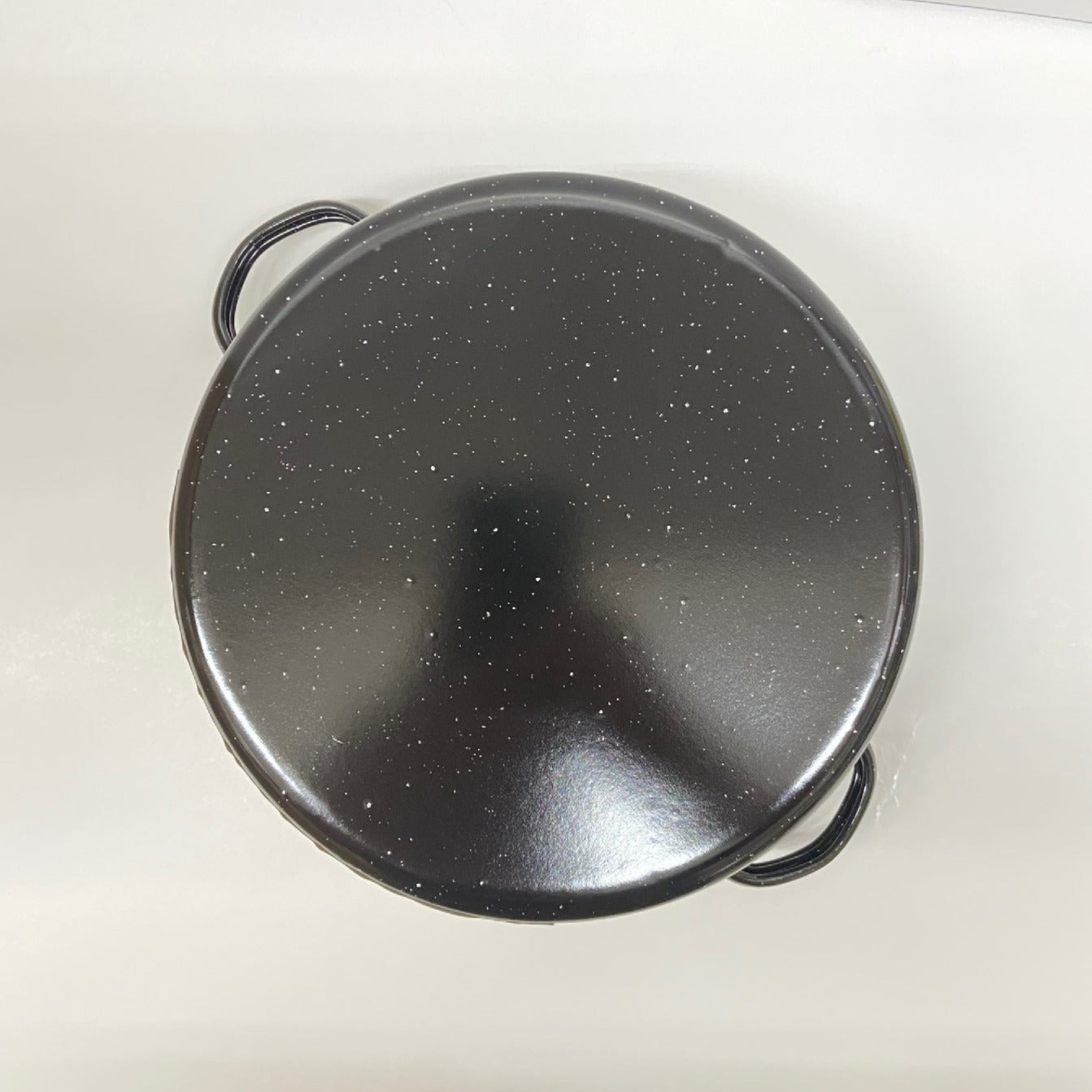 Round Speckled Enameled Covered Roaster/ Stock Pot - 5 lb Capacity / 4.7 Ltr