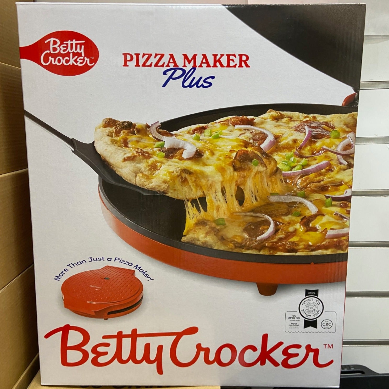 Betty Crocker Pizza Maker Plus - Red - Kosher Certified