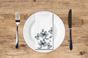 Monochrome Butterflies Dinner/ Guest Napkins 16 Ct