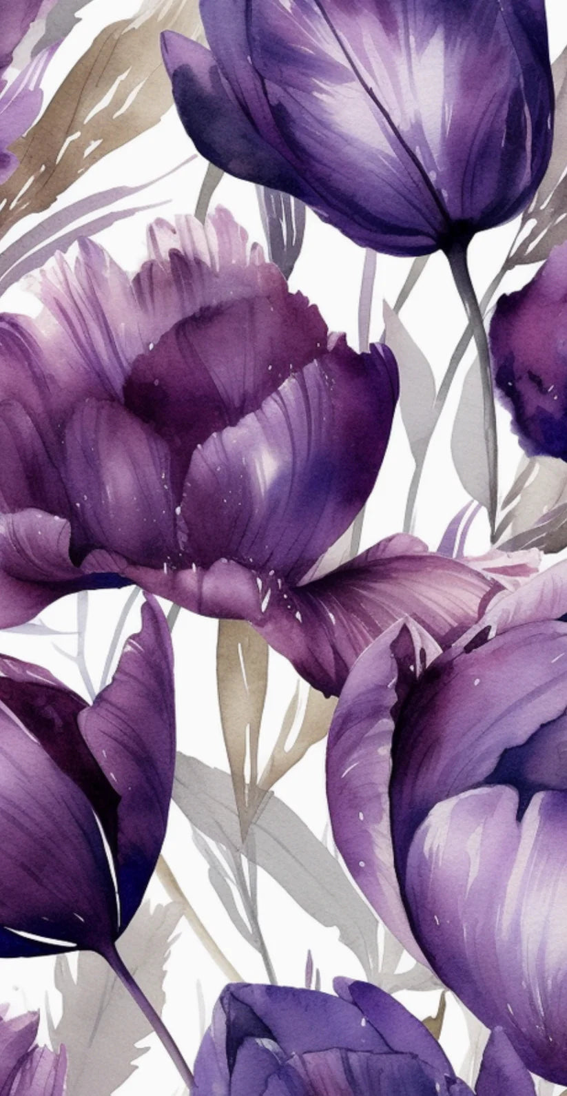 Violet Tulips Floral Dinner/ Guest Napkins 16 Ct