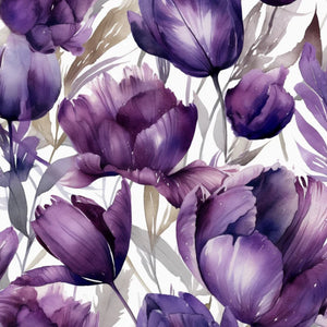 Violet Tulips Floral Cocktail Napkins 20 Ct