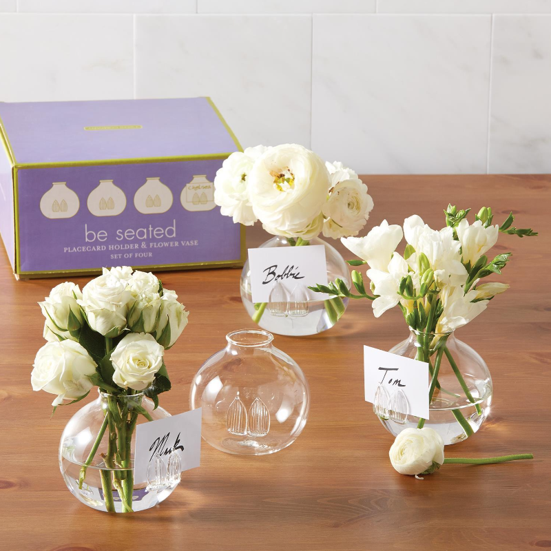 Be Seated Place Card Holder & Flower Bud Vase -Set of 4