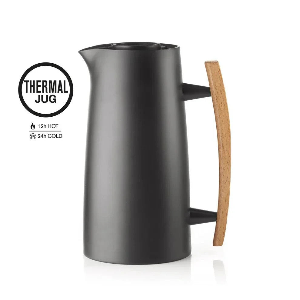 1 Liter Vacuum Flask Thermal Insulated Pitcher Coffee Carafe - Black