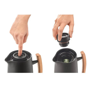 1 Liter Vacuum Flask Thermal Insulated Pitcher Coffee Carafe - Black