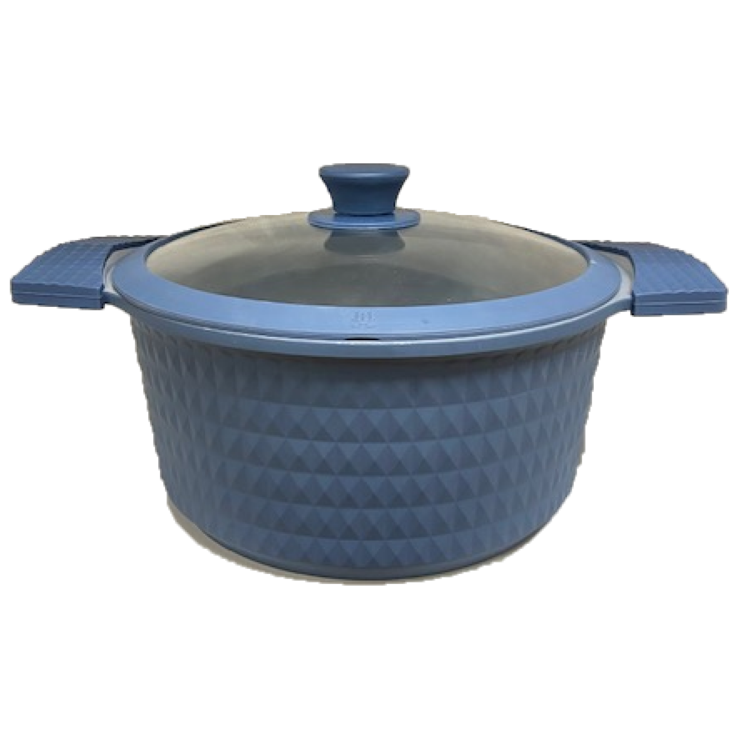 5 Quart Ceramic Non-Stick Diamond Cut Stock Pot with Lid - Blue