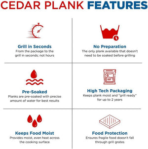 Pre-Soaked Cedar Grilling Planks for Fish on BBQ - Ready to Use