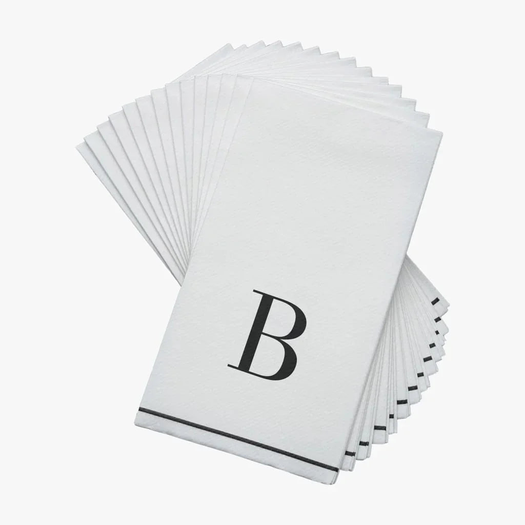 Black Letter B initial Dinner/ Guest Napkins 14 Ct