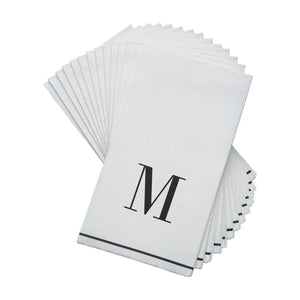 Black Letter M initial Dinner/ Guest Napkins 14 Ct