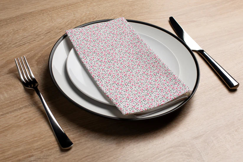 Mini Pink Blooms Floral Dinner/ Guest Napkins 16 Ct