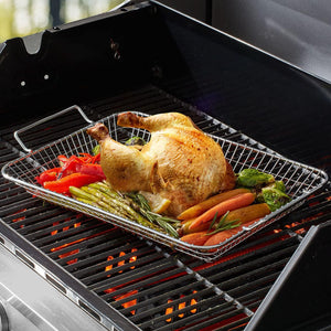 Barbecue Roaster Large Grill Basket with Dual Handles