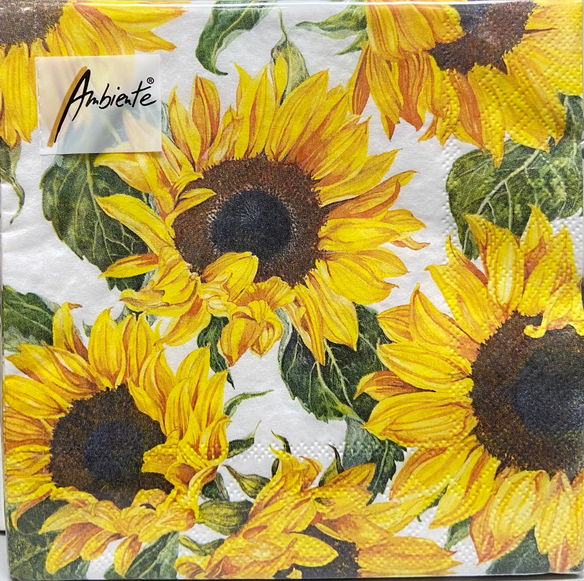 Sunflowers Blossoming Printed Lunch Napkins - 20 Count