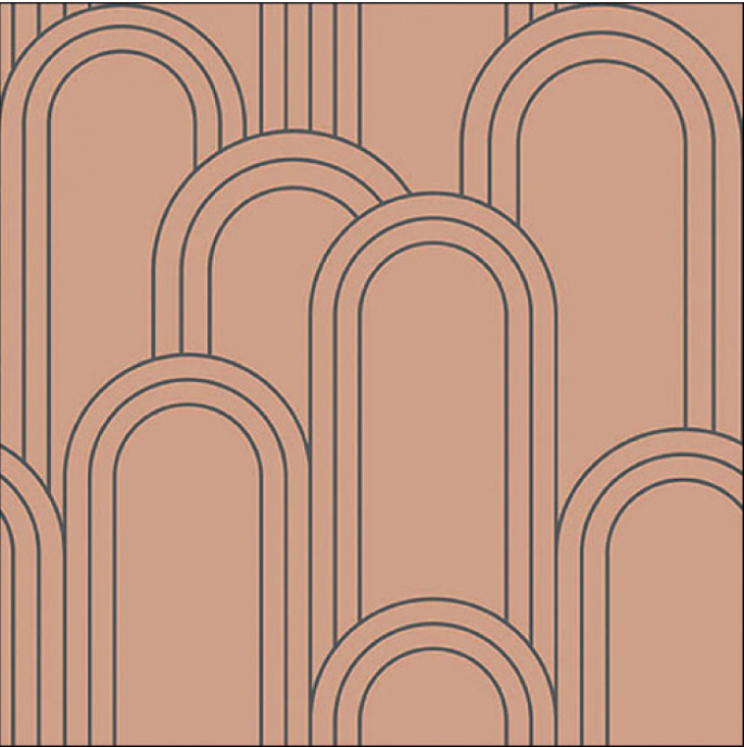 Geometric Terracotta Grey Printed Lunch Napkins - 20 Count