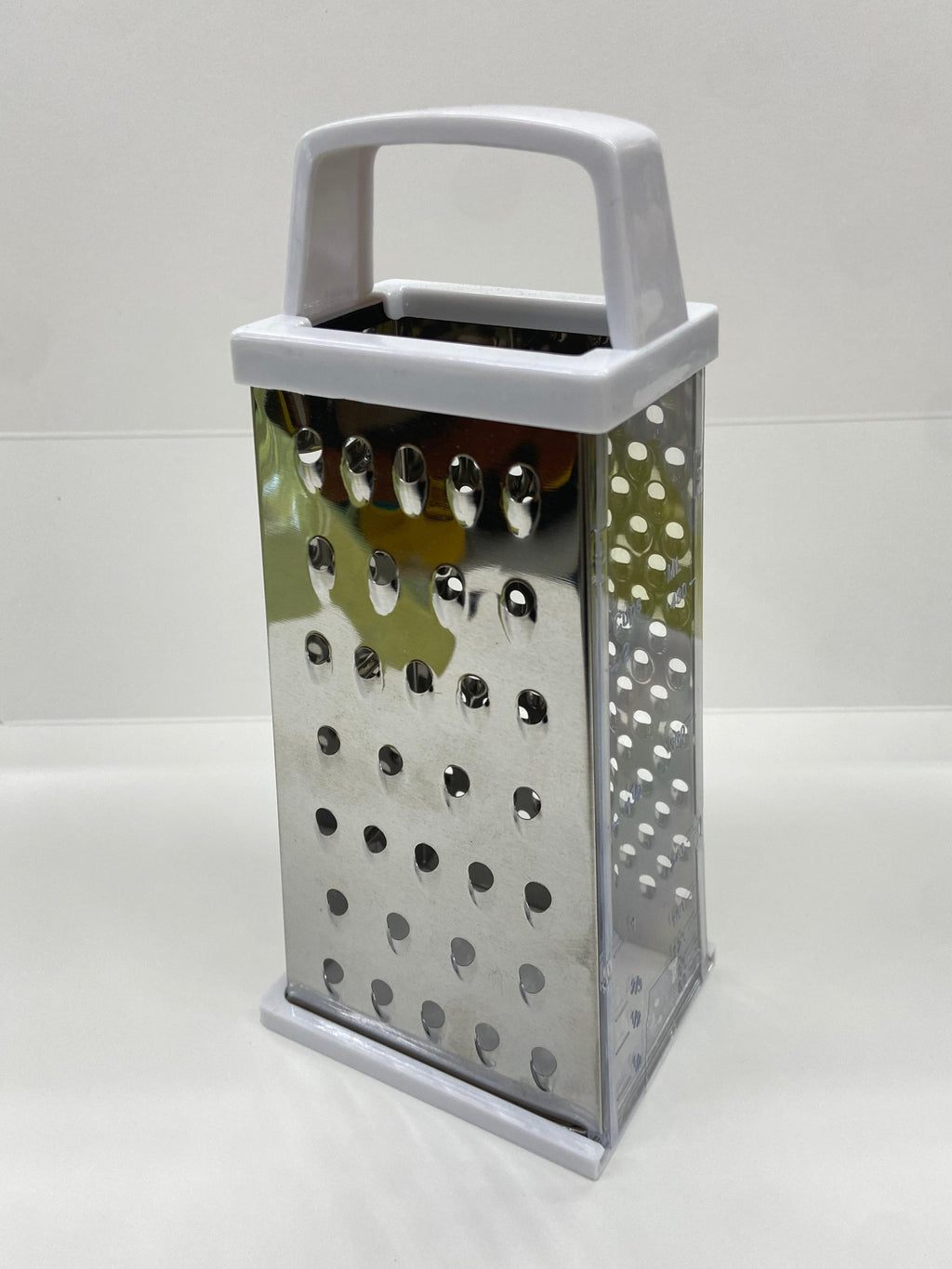 4-Sided Stainless Steel Grater with Catch and Measurements