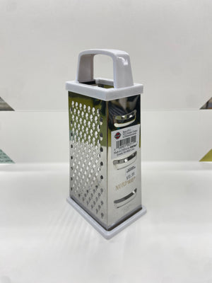 4-Sided Stainless Steel Grater with Catch and Measurements