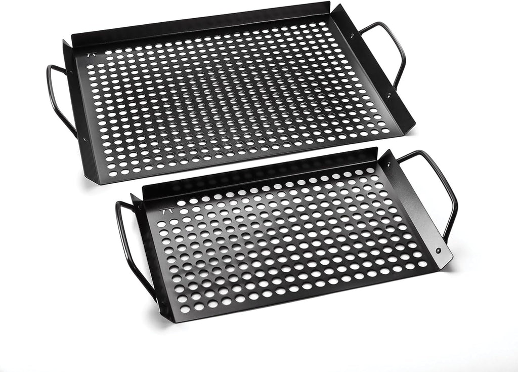 Barbecue Grill Grids/ Grill Baskets with Handles - 2 Piece Set