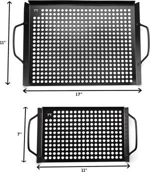 Barbecue Grill Grids/ Grill Baskets with Handles - 2 Piece Set