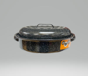 Medium 15" inch Enameled Covered Roaster, 10 lb Capacity