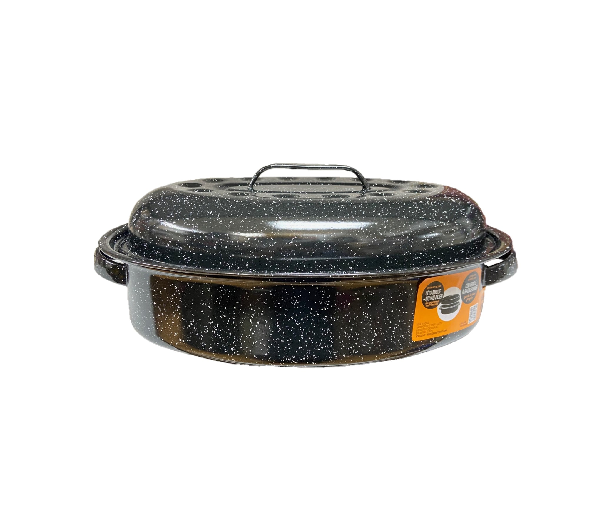 Medium 15" inch Enameled Covered Roaster, 10 lb Capacity